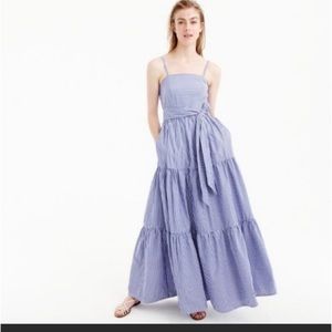J.Crew tiered cotton bow midi/maxi dress